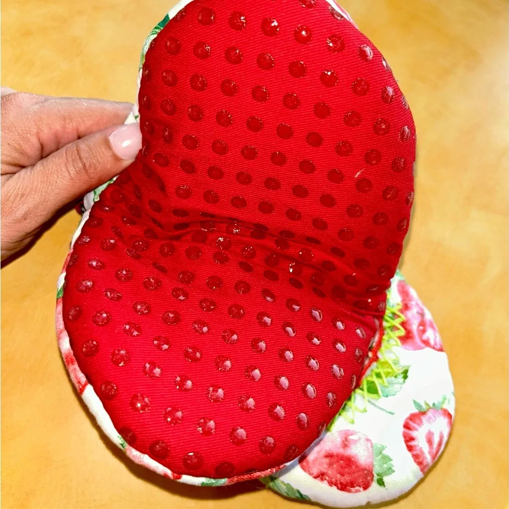 Strawberry Shortcake Handcrafted Kitchen Mittens Retro Cartoon One Of aKind
